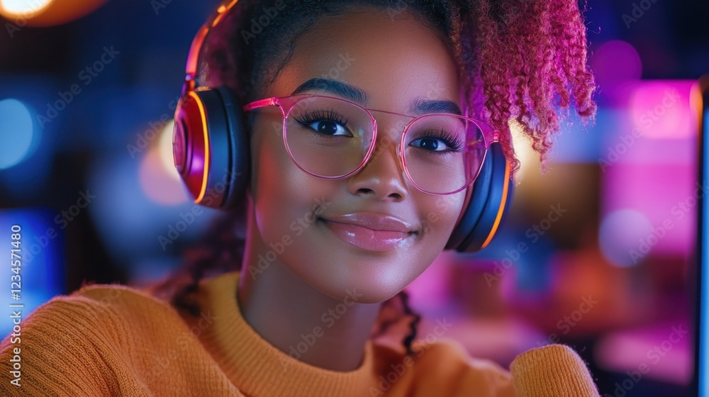 Poster explore seamless e-learning collaboration through vibrant visuals this image features a student enga