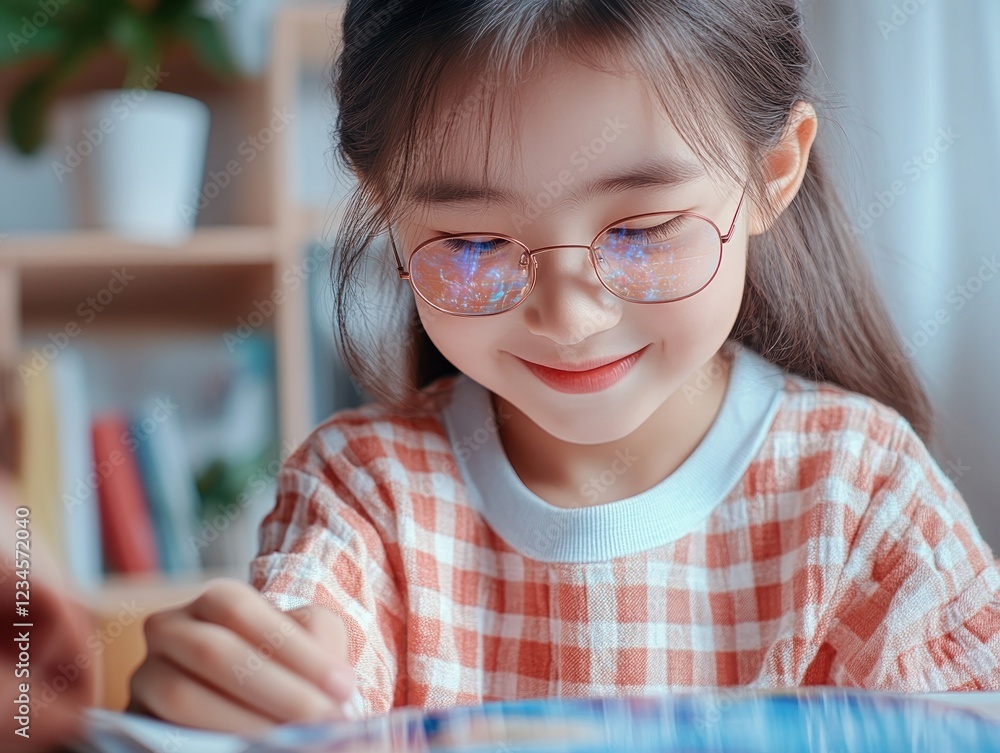 Poster explore the future of education with a student using a holographic projector for an immersive learni