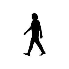 Black Man walking silhouette vector illustration on white background