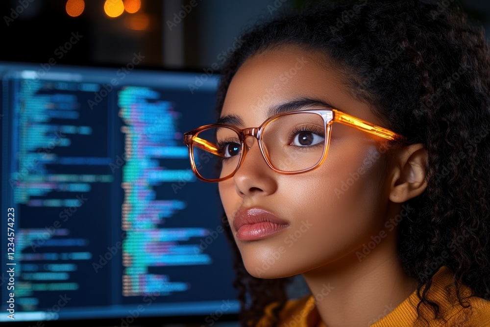 Poster technology-infused lessons a student engages in a complex coding challenge, guided by a voice-activa