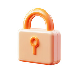 Secure 3D Lock Icon Digital Security Privacy and Data Protection, 3D design, Transparent Background, PNG
