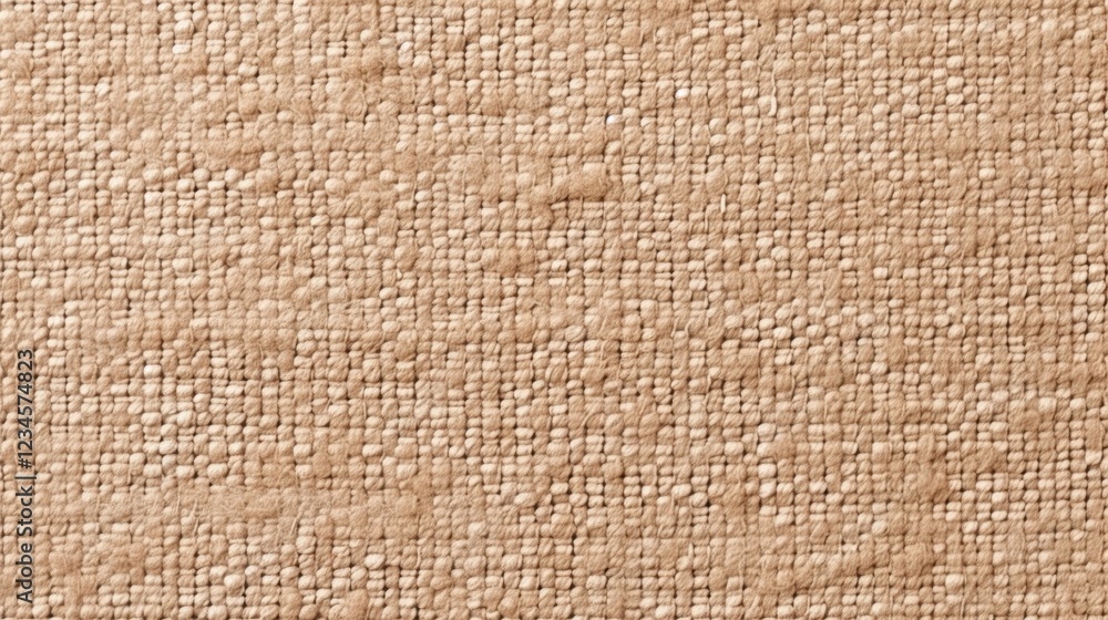 Poster close-up of woven canvas fabric texture in soft beige color with subtle pattern and detailed fiber s
