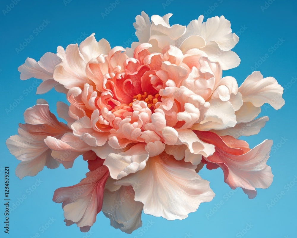 Aufkleber this image shows a delicate pink and white flower against a blue background a learning management sy