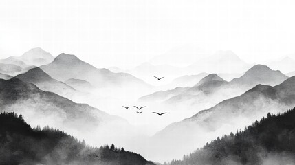 Elonskii Elegant Ink and Water Art Depicting Tranquil Nature