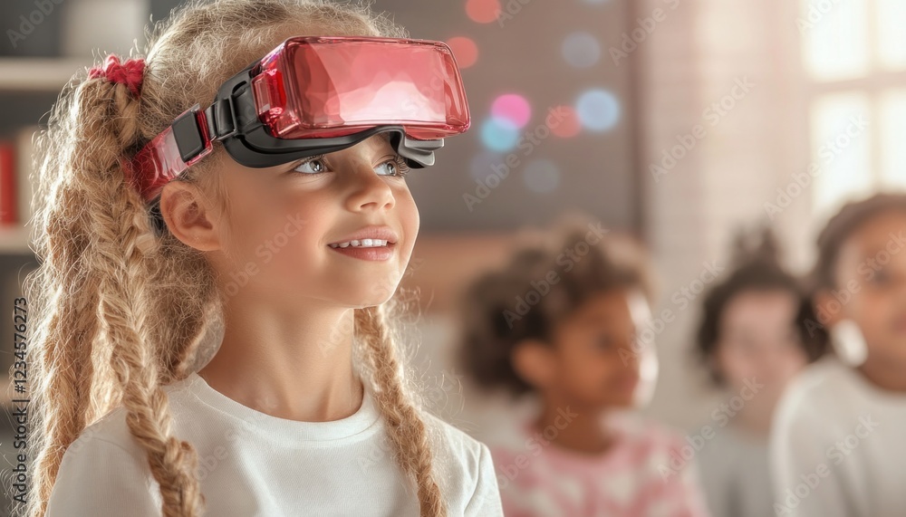 Poster virtual learning for all, capturing a diverse group of students immersed in a vr-based educational l