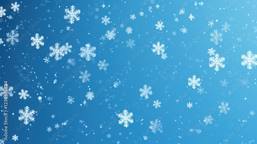 Aufkleber beautiful falling snowflakes on a calm blue background creating a dreamlike atmosphere of softness a