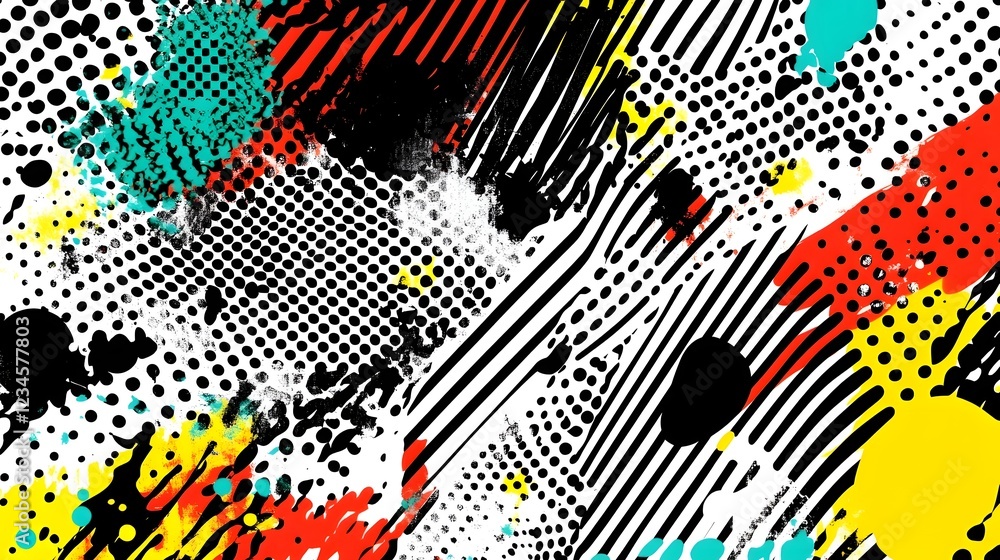 Poster vibrant abstract geometric patterns shapes and textures backgrounds for creative digital multimedia 