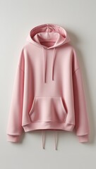 Front side of Soft and Stylish Pink Hoodie – Perfect for Feminine, Sporty, and Casual Fashion Branding