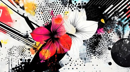 Vibrant Floral Explosion of Color and Dynamic Abstract Shapes  Captivating digital art with a burst of vivid colors organic shapes and fluid movements