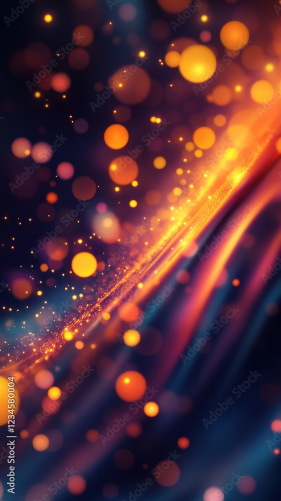 Poster abstract glowing orbs creating a mesmerizing cosmic background