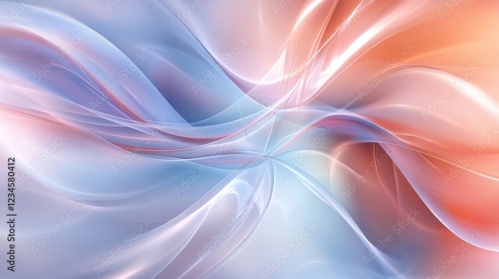 Poster abstract waves of soft colors creating a serene and calming atmosphere