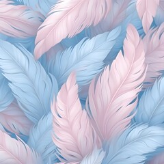 Obraz premium Overlapping Pastel Pink and Light Blue Feathers