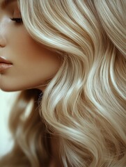 Naklejka premium Woman with Long Blonde Hair