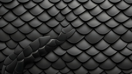 Abstract black scales texture background, overlapping design, 3D render, ideal for website or app design