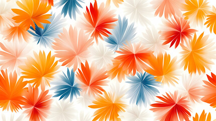 Abstract floral pattern, colorful petals, white background, design element, ideal for website or print