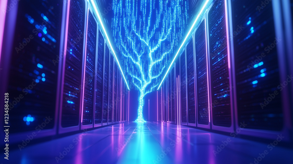 Poster advanced data center with holographic analytics and networking