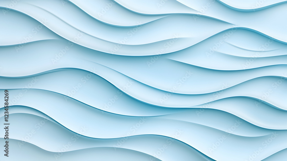 Poster abstract light blue wavy pattern background design for website or presentation