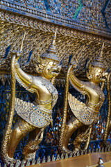 Garuda statue at Wat Phra Kaew, Bangkok, Thailand, which attracts many visitors and photographers. Photo taken on April 23, 2022.