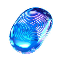 Secure Fingerprint Icon for Digital Security Authentication Systems, 3D design, Transparent Background, PNG
