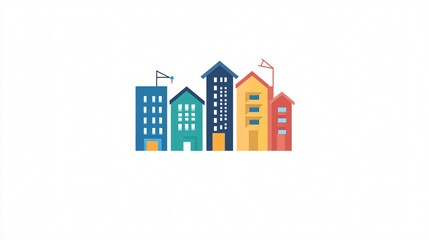 Construction Logo: Architecture and Development Building Design Icon for Engineering, Real Estate, and Construction Business