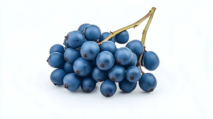 Blue berries cluster, fresh harvest, white background, food photography, healthy eating