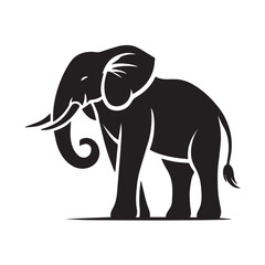 Obraz premium Powerful Elephant Head Silhouette Design