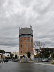 Fototapeta premium Ostia, Rome, Italy - 01 February 2025. View of the Acea Tower in Ostia.