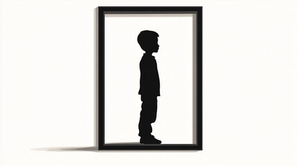 Fototapeta premium Professional Silhouette of Boy Child Vector Illustration Isolated on White Background