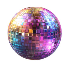 Disco ball with a mix of metallic colors