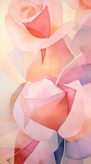 Fototapeta premium Roses abstract painting pattern.