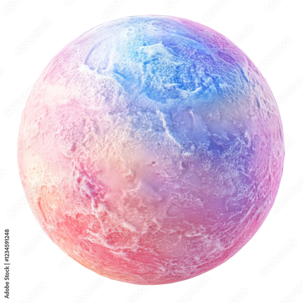 Poster cream ball with a smooth texture and pastel colors isolated on a transparent background for design p