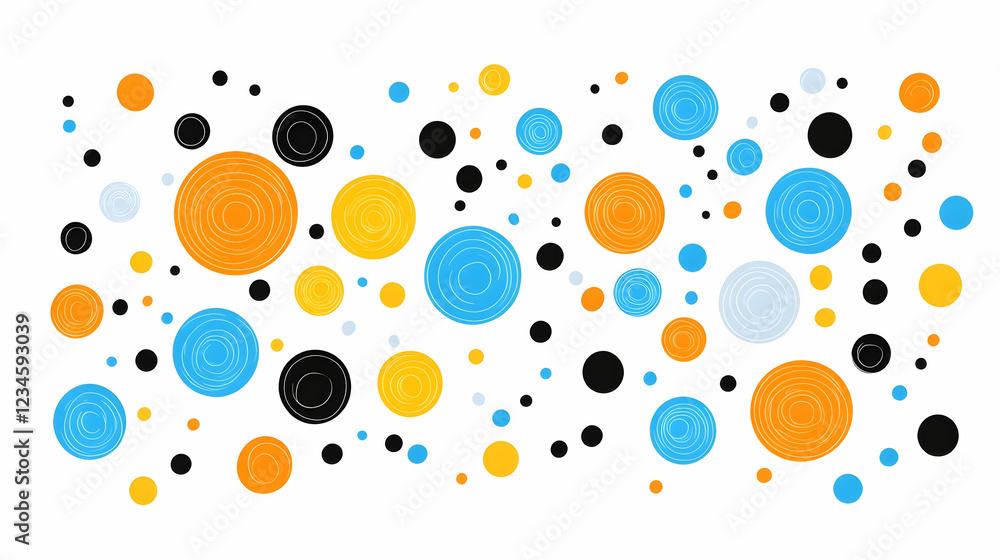 Poster colorful abstract circles pattern, design element for website or presentation