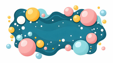 Colorful bubbles banner design, abstract background, space for text, website header