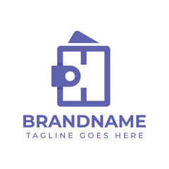 Letter H Wallet Logo, symbolizing financial security, savings, and innovation