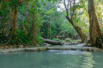 Naklejka premium Seven-level Erawan Waterfall in Pattaya