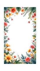 Fototapeta premium Floral border png transparent background