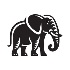 Obraz premium Powerful Elephant Head Silhouette Design