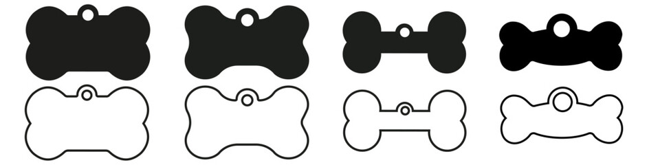 Bone tag icon vector set. Dog tag illustration sign collection. Tag symbol or logo.
