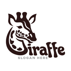 Modern African giraffe logo. Vector illustration