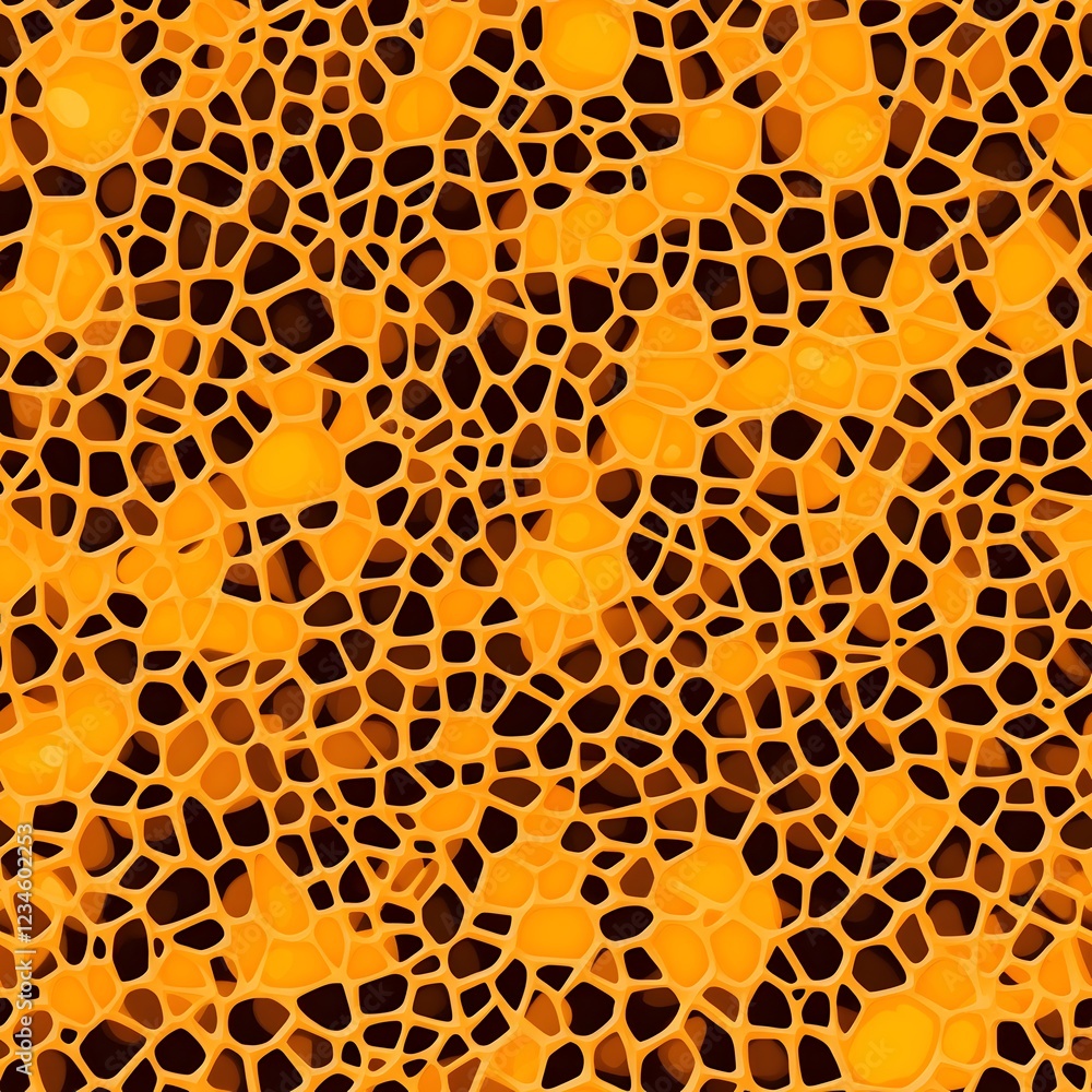 Poster abstract orange and brown interconnected network pattern