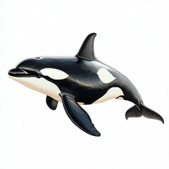 Obraz premium Realistic and Playful Orca Whale Toy for Children’s Playtime and Educational Purposes in Ocean-Themed Activities