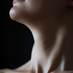 Fototapeta premium Woman wearing a necklace with elegant design showcasing beauty and personal style in close-up portrait