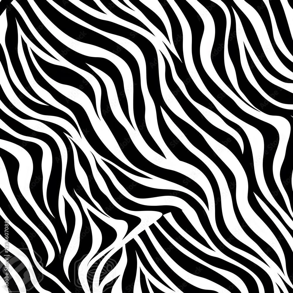 Poster abstract zebra stripe pattern in black and white