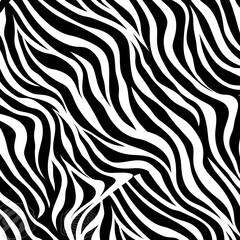 Abstract Zebra Stripe Pattern in Black and White