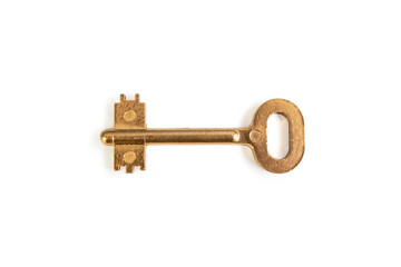 golden key isolated on white background