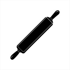 Rolling pin silhouette design white background