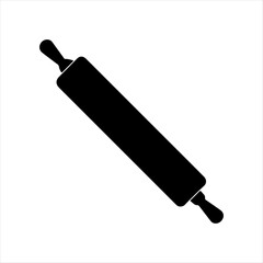 Rolling pin silhouette design white background