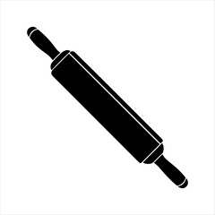 Rolling pin silhouette design white background