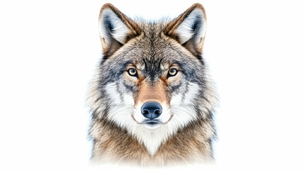 Fototapeta premium Gray wolf portrait, winter scene, wildlife, nature, for educational or wildlife conservation use