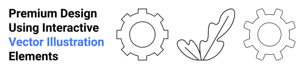 Gears representing productivity and precision paired with a leaf symbolizing nature, growth, and eco-consciousness. Ideal for industry, innovation, environment, teamwork, sustainability, technology